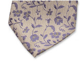 Grüne Luxuskrawatte - Blaue Blumen - Thumbnail 2