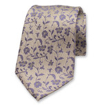 Grüne Luxuskrawatte - Blaue Blumen - Thumbnail 1