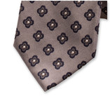 Graue Luxus Krawatte Blaues Blumen - Thumbnail 2