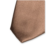 Goldbraune Krawatte – italienische Satinseide - Thumbnail 2