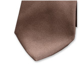 Taupe Krawatte - Italienische Satinseide - Thumbnail 2