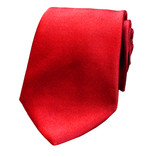 Rote Krawatte – italienische Satinseide - Thumbnail 1