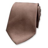 Taupe Krawatte - Italienische Satinseide - Thumbnail 1