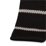 Gestrickte Krawatte Schwarz Grau - Thumbnail 2