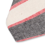 Gestreifte Krawatte aus Leinen - Rot-Weiß-Grau - Thumbnail 2