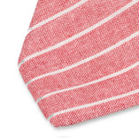 Gestreifte Krawatte aus Leinen - Rot-Weiß - Thumbnail 2
