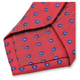 Schmale rote Krawatte mit blauen Punkten - Thumbnail 3