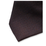 Schmale Strukturkrawatte - Dunkelblau-Braun - Thumbnail 3