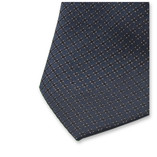 Schmale Dunkelblaue Krawatte - feines Motiv - Thumbnail 1