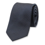 Schmale Dunkelblaue Krawatte - feines Motiv - Thumbnail 2