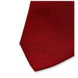 Schmale rote Pied de Poule-Krawatte - Thumbnail 2