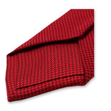 Schmale rote Pied de Poule-Krawatte - Thumbnail 3