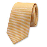 Schmale gelbe Krawatte gestreift - Thumbnail 1