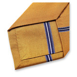 Schmaler gelber Ocker – blau gestreifte Krawatte - Thumbnail 3