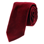 Burgund Samtkrawatte - Thumbnail 1
