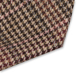 Braun/fuchsia Wollkrawatte - Karo - Thumbnail 2