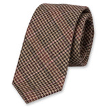 Braun/fuchsia Wollkrawatte - Karo - Thumbnail 1