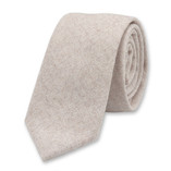 Schmale beige Krawatte aus Wolle - Thumbnail 1