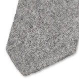 Schmale hellgraue Krawatte aus Wolle - Thumbnail 2