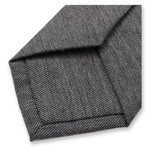 Schmale Krawatte aus Wollstruktur in Dunkelgrau - Thumbnail 3