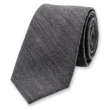 Schmale Krawatte aus Wollstruktur in Dunkelgrau - Thumbnail 1