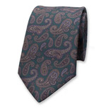 Grün-blaue Paisley-Krawatte - Thumbnail 1