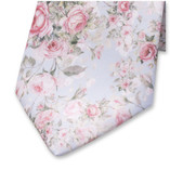 Hellblaue Krawatte mit Rosen - Thumbnail 2