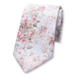 Hellblaue Krawatte mit Rosen - Thumbnail 1