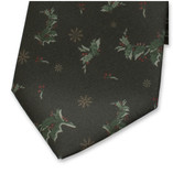 Grüne Weihnachtskrawatte Holly - Thumbnail 2