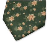 Weihnachtskrawatte Grün - Goldene Schneesterne - Thumbnail 2