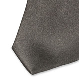 Extra schmale dunkelgraue Satin-Krawatte - Thumbnail 2