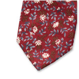 Rote Krawatte mit Blumenmuster - Thumbnail 2
