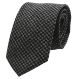 Wollkrawatte kariert schwarz/grau  - Thumbnail 1