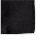 Schwarze Satin Einstecktuch - Thumbnail 1