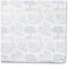Einstecktuch aus Baumwolle Toile de Jouy - Hellblau - Thumbnail 2