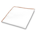 Weißes Einstecktuch – hellbraunes Detail - Thumbnail 1