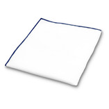 Weißes Einstecktuch - Dunkelblaues Detail - Thumbnail 1