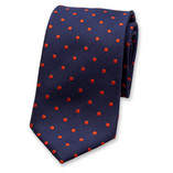 Krawatte Polka Dot Dunkelblau - Thumbnail 1