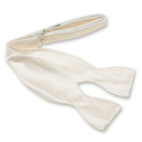 Creme weiße Fliege zum Selberbinden - Thumbnail 1