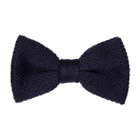 Dunkelblaue Strickfliege - Thumbnail 1