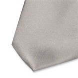 Schmale Satinkrawatte Hellgrau - Thumbnail 2