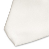 Schmale Satinkrawatte off-white - Thumbnail 2