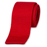 Gestrickte Krawatte Rot - Thumbnail 1