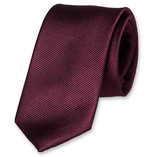 Schmale Krawatte Aubergine - Thumbnail 1