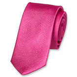 Schmale Krawatte Grellrosa - Thumbnail 1