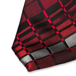 Krawatte Karomuster schwarz/rot - Thumbnail 2