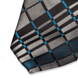 Krawatte Karomuster schwarz/blau/türkis - Thumbnail 2