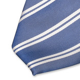 Blaue Business-Krawatte doppelte weiße Streifen - Thumbnail 2