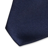 Dunkelblaue Satin Krawatte - Thumbnail 2