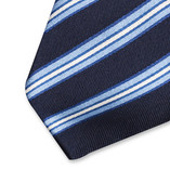Dunkelblaue Gestreifte Krawatte - Thumbnail 2